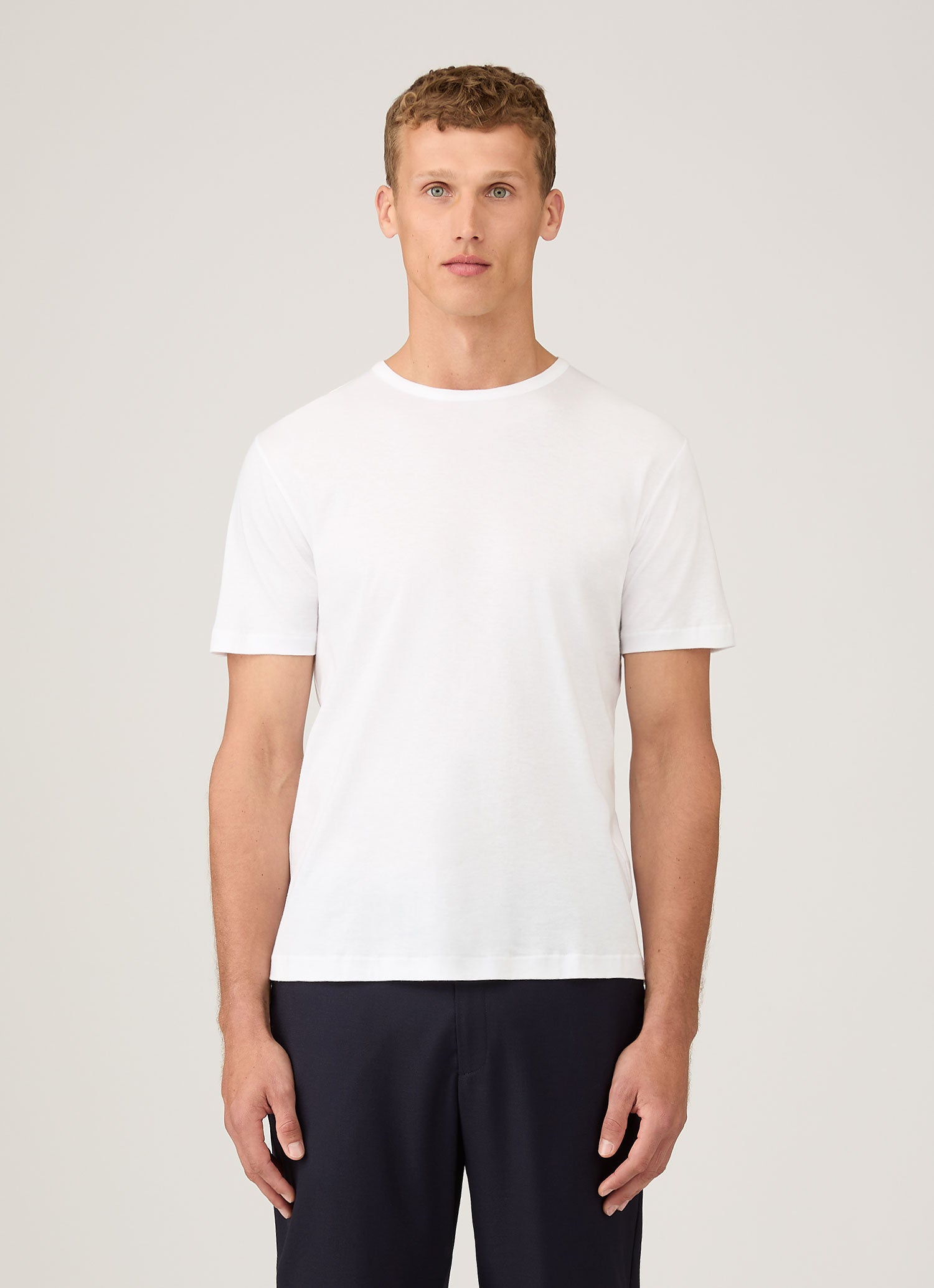 Men's Sea Island Cotton T-shirt in White | Sunspel