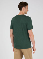 Men's Cotton Linen T-shirt in Deep Green