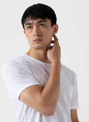 Men's Cotton Linen T-shirt in White