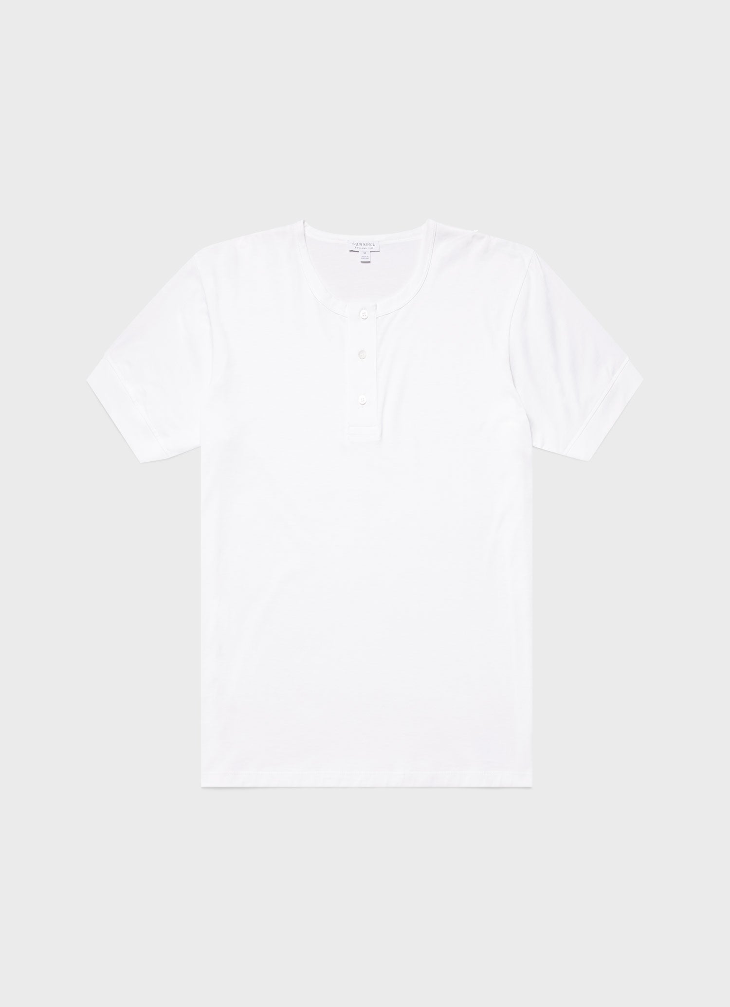 Men's Henley T-shirt in White | Sunspel