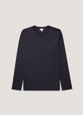 Men's Long Sleeve Riviera Midweight T‑shirt in Navy