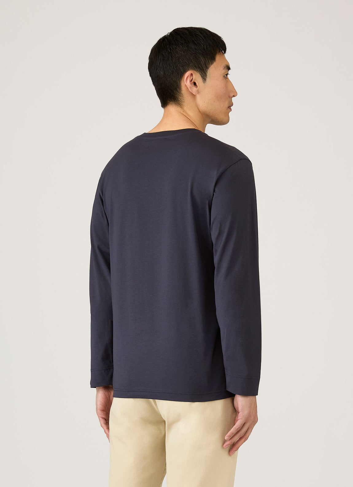 Men's Long Sleeve Riviera Midweight T‑shirt in Navy