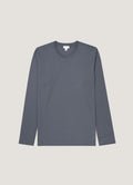 Men's Long Sleeve Riviera Midweight T‑shirt in Slate Blue