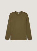 Men's Long Sleeve Riviera Midweight T‑shirt in Deep Olive
