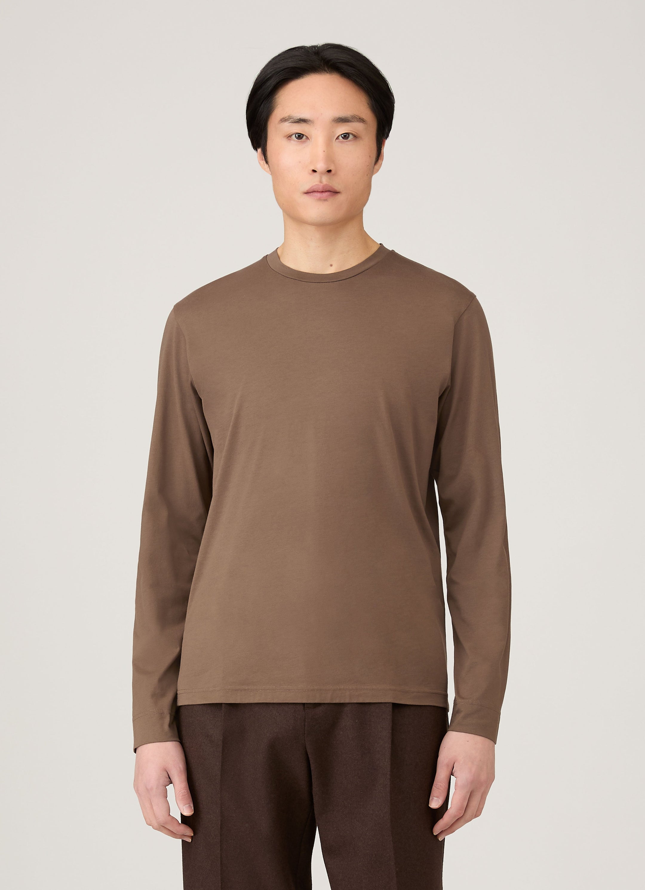 Men's Long Sleeve Riviera Midweight T-shirt in Bark