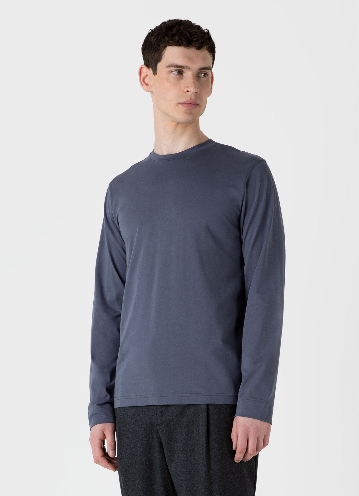 Men's Long Sleeve Riviera Midweight T-shirt in Slate Blue