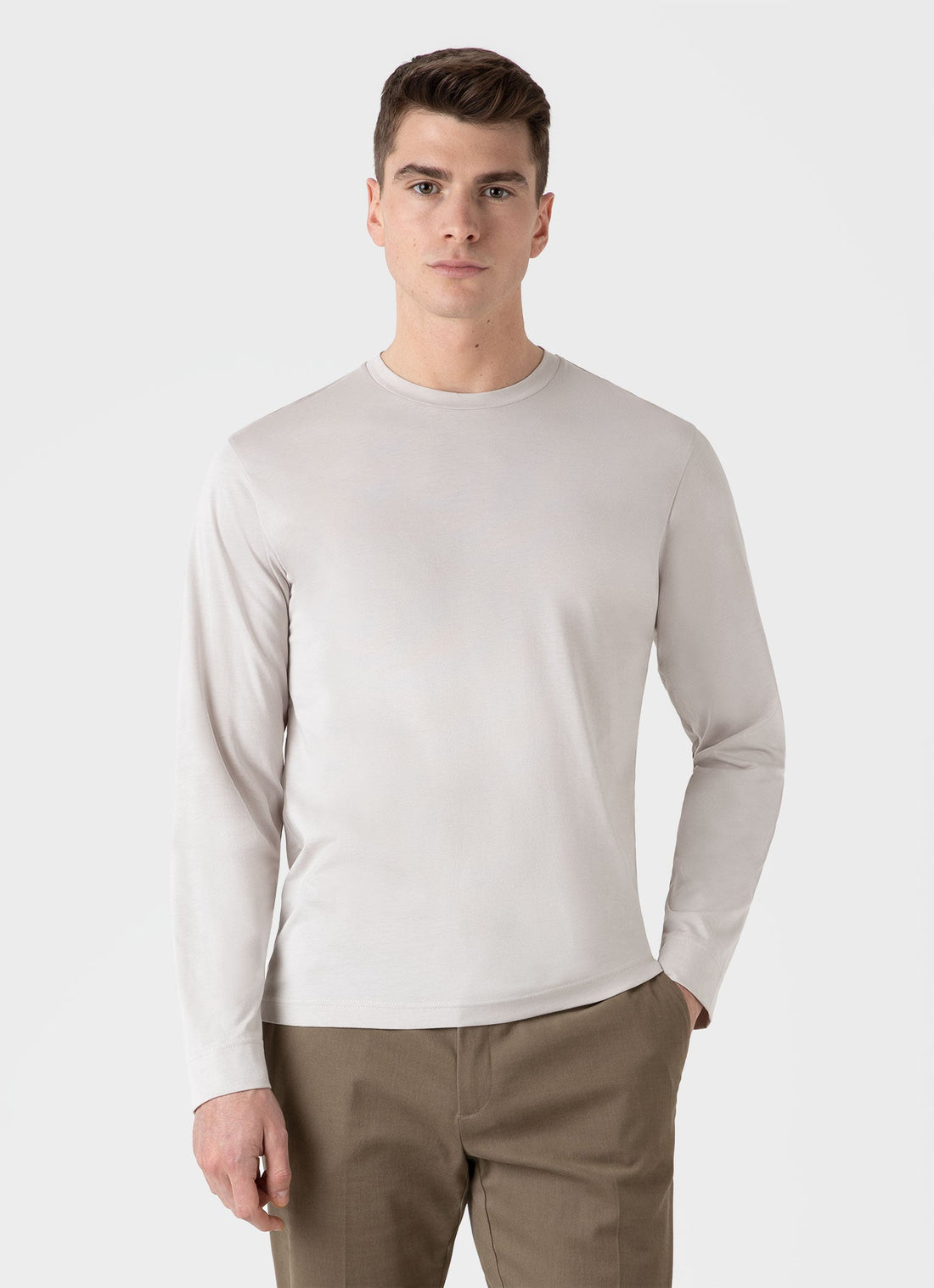 Men's Long Sleeve Riviera Midweight T-shirt in Putty