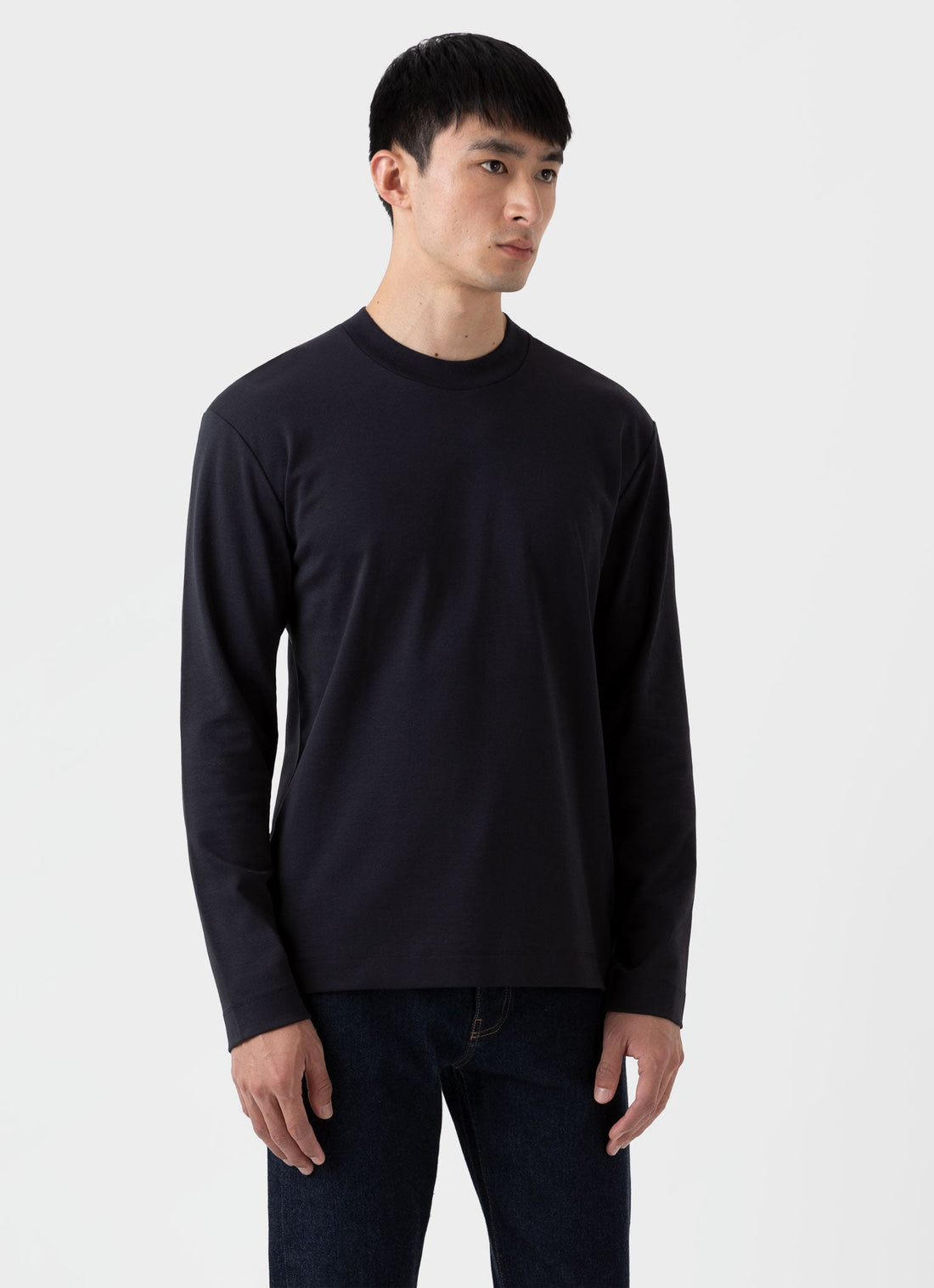 Men's Carbon Brushed Long Sleeve T-shirt in Black