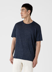 Men's Linen T-shirt in Navy Melange