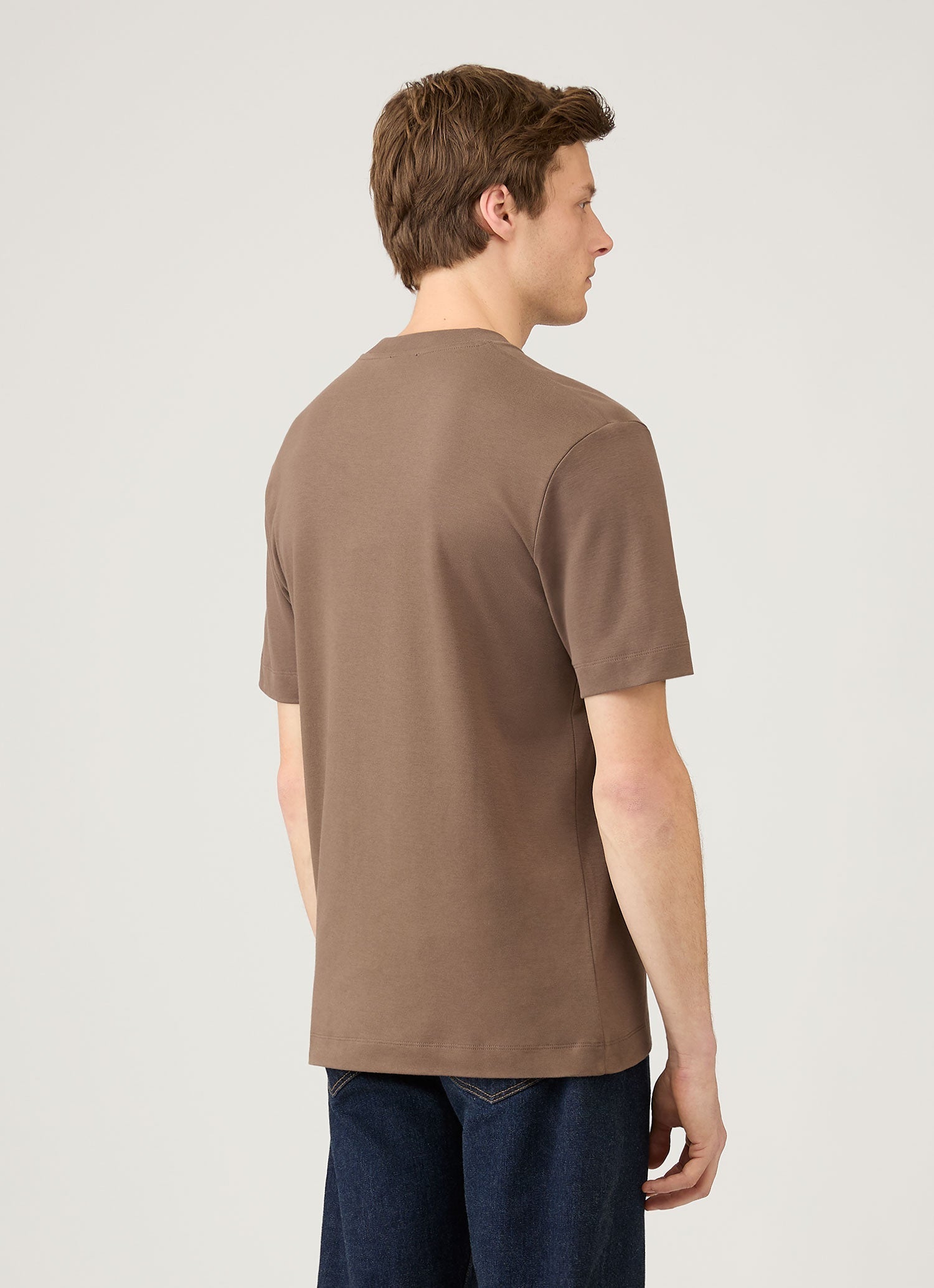 Men's Relaxed Fit Heavyweight T-shirt in Bark | Sunspel