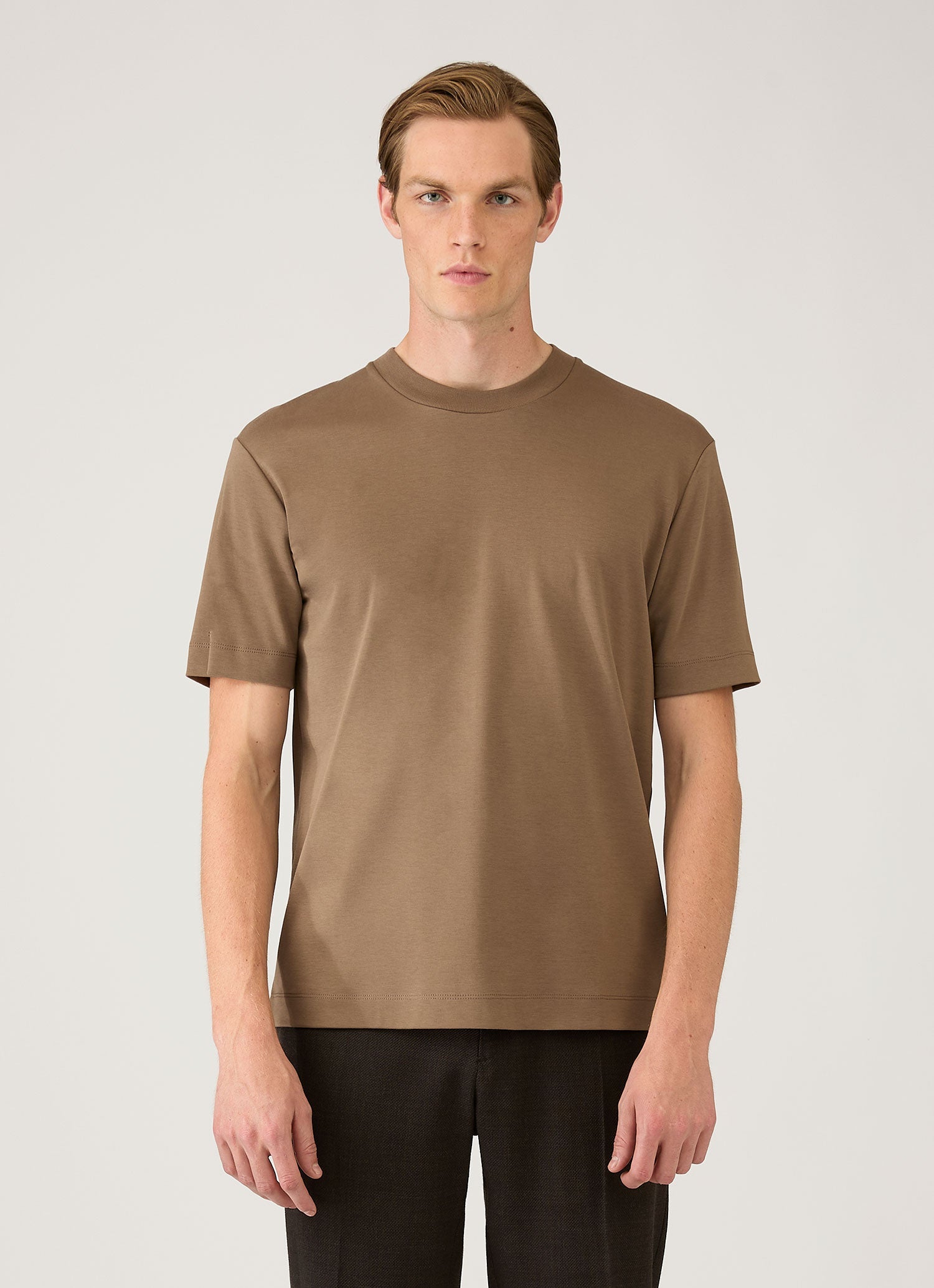 Men's Relaxed Fit Heavyweight T-shirt in Dark Cedar | Sunspel