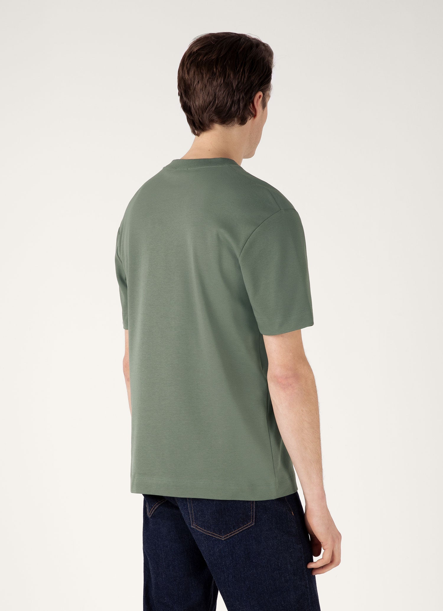 Men's Relaxed Fit Heavyweight T-shirt in Dusk Green | Sunspel