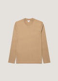 Men's Long Sleeve Heavyweight T-shirt in Dark Beige
