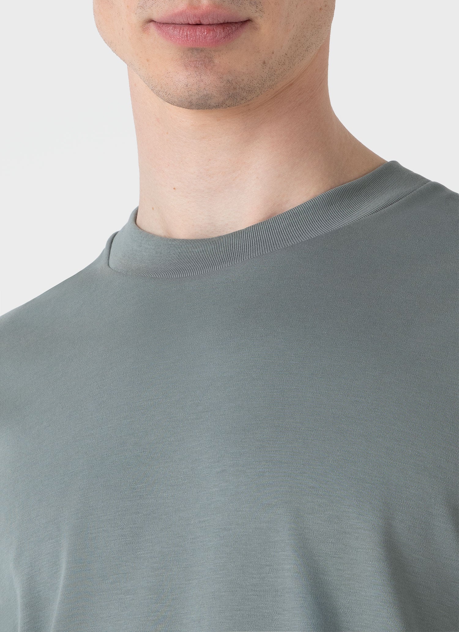 Men's Long Sleeve Heavyweight T-shirt in Smoke Green