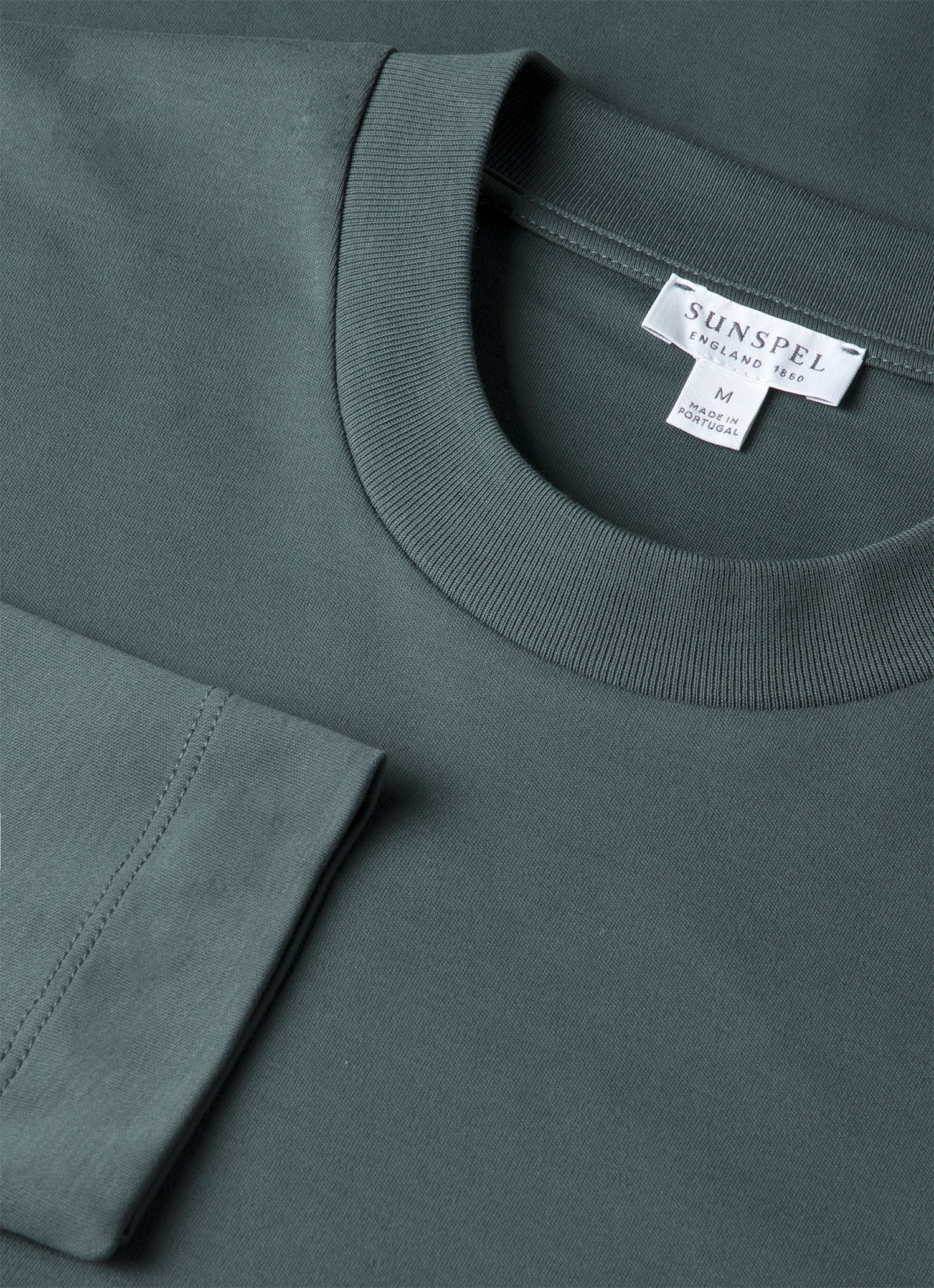 Men's Long Sleeve Heavyweight T-shirt in Dark Petrol