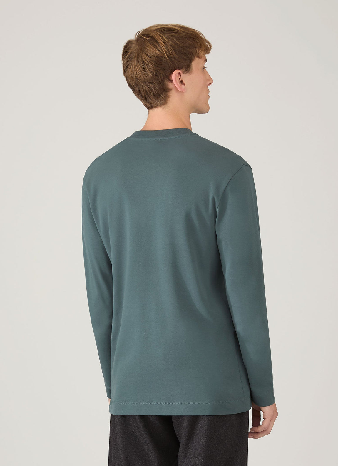 Men's Long Sleeve Heavyweight T-shirt in Dark Petrol