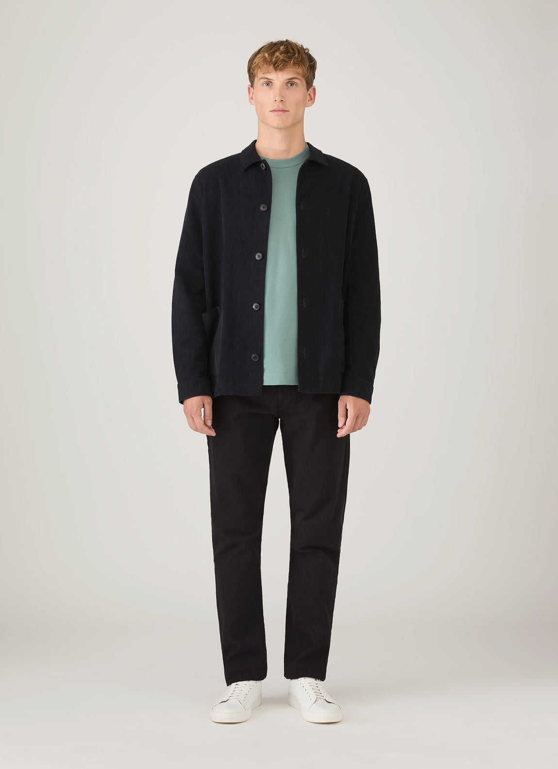 Men's Long Sleeve Heavyweight T-shirt in Steel Green