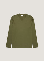 Men's Long Sleeve Heavyweight T-shirt in Deep Olive