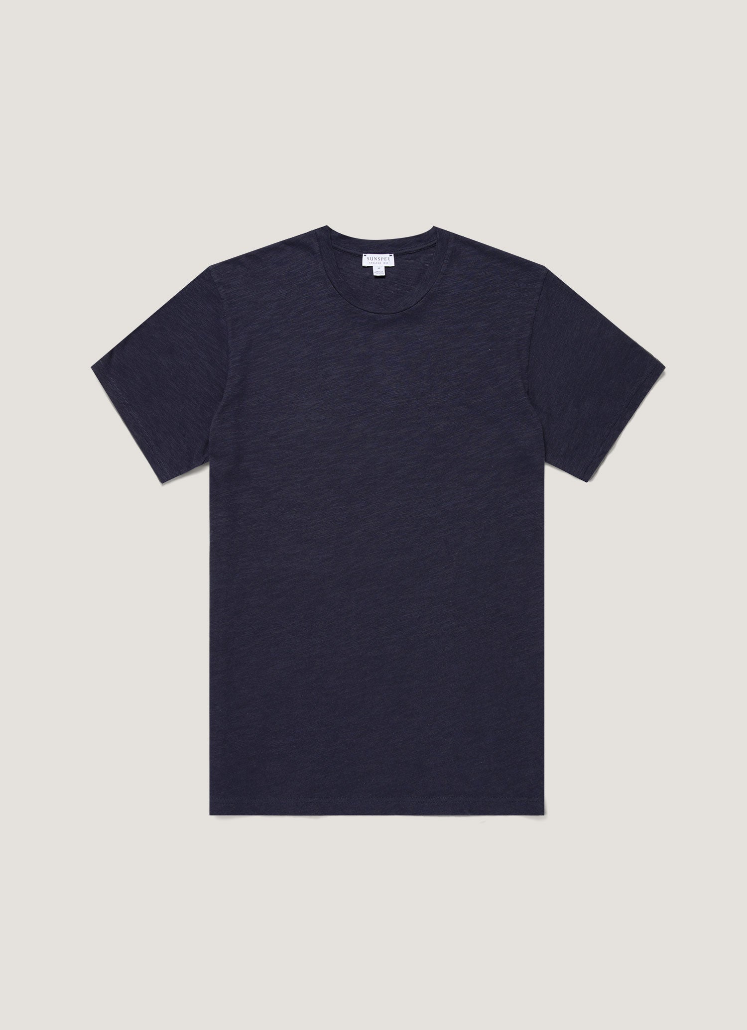 Men's Cotton Linen T-shirt in Navy | Sunspel