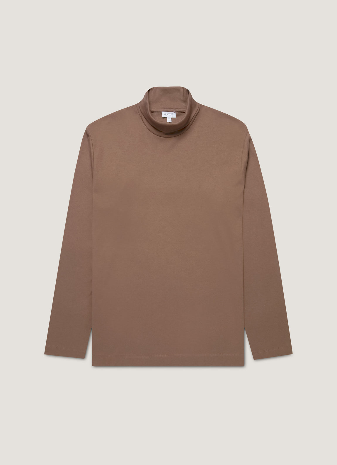 Men's Roll Neck Heavyweight T-shirt in Bark