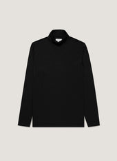 Men's Ultra-Fine Merino Roll Neck in Black