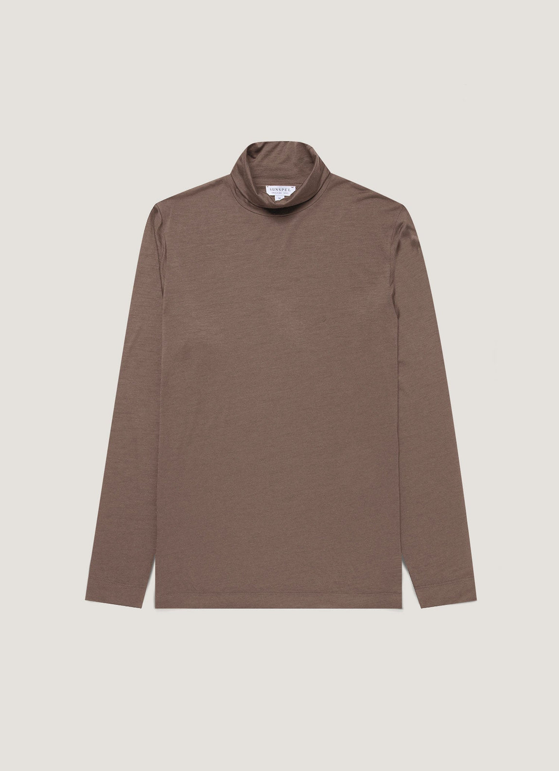 Men's Ultra-Fine Merino Roll Neck in Sandstone