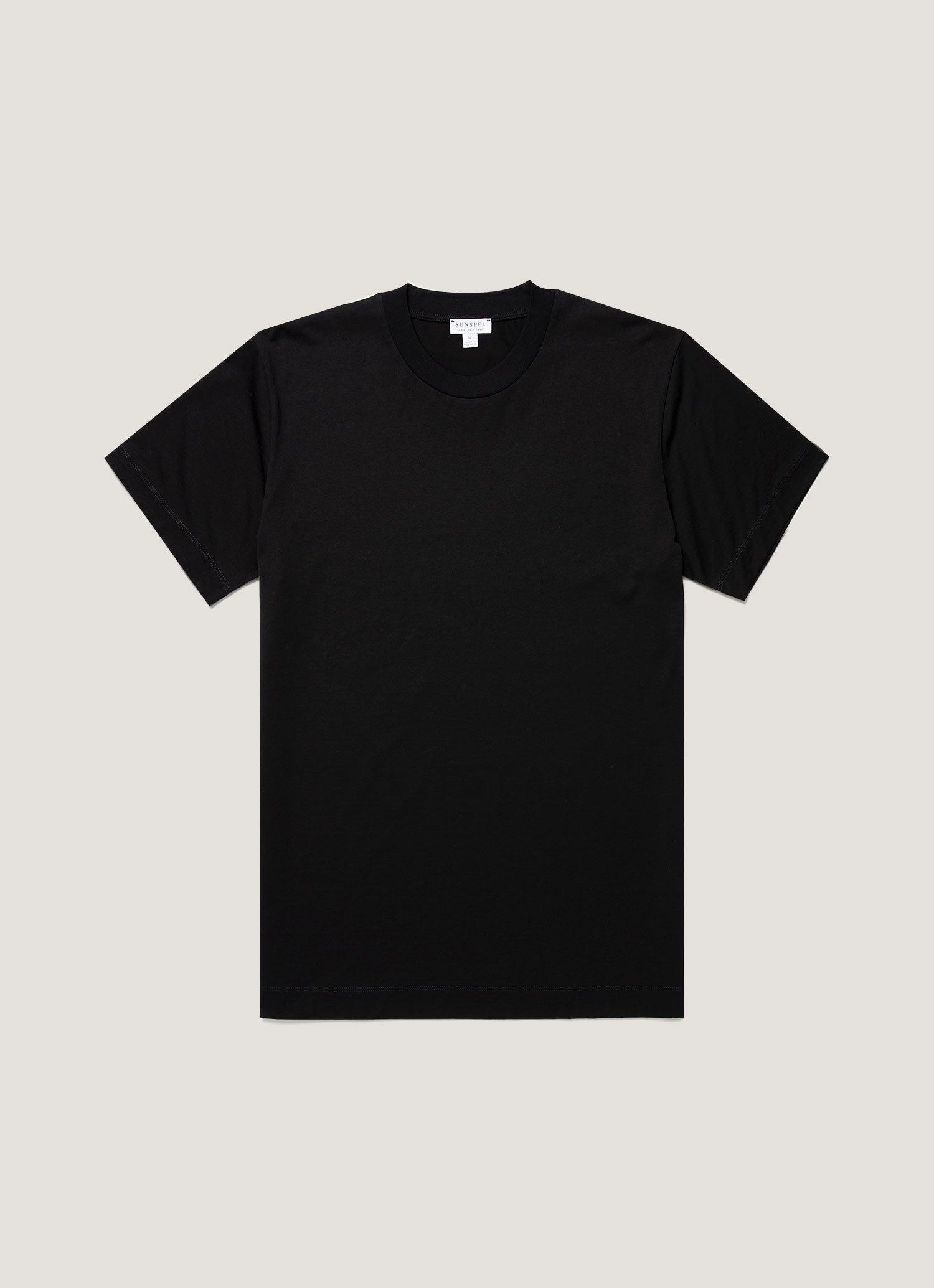 C-FORM™ performance tee – BLACK(TAX IN) Men's Silk Cotton Cashmere T-shirt in Black | Sunspel