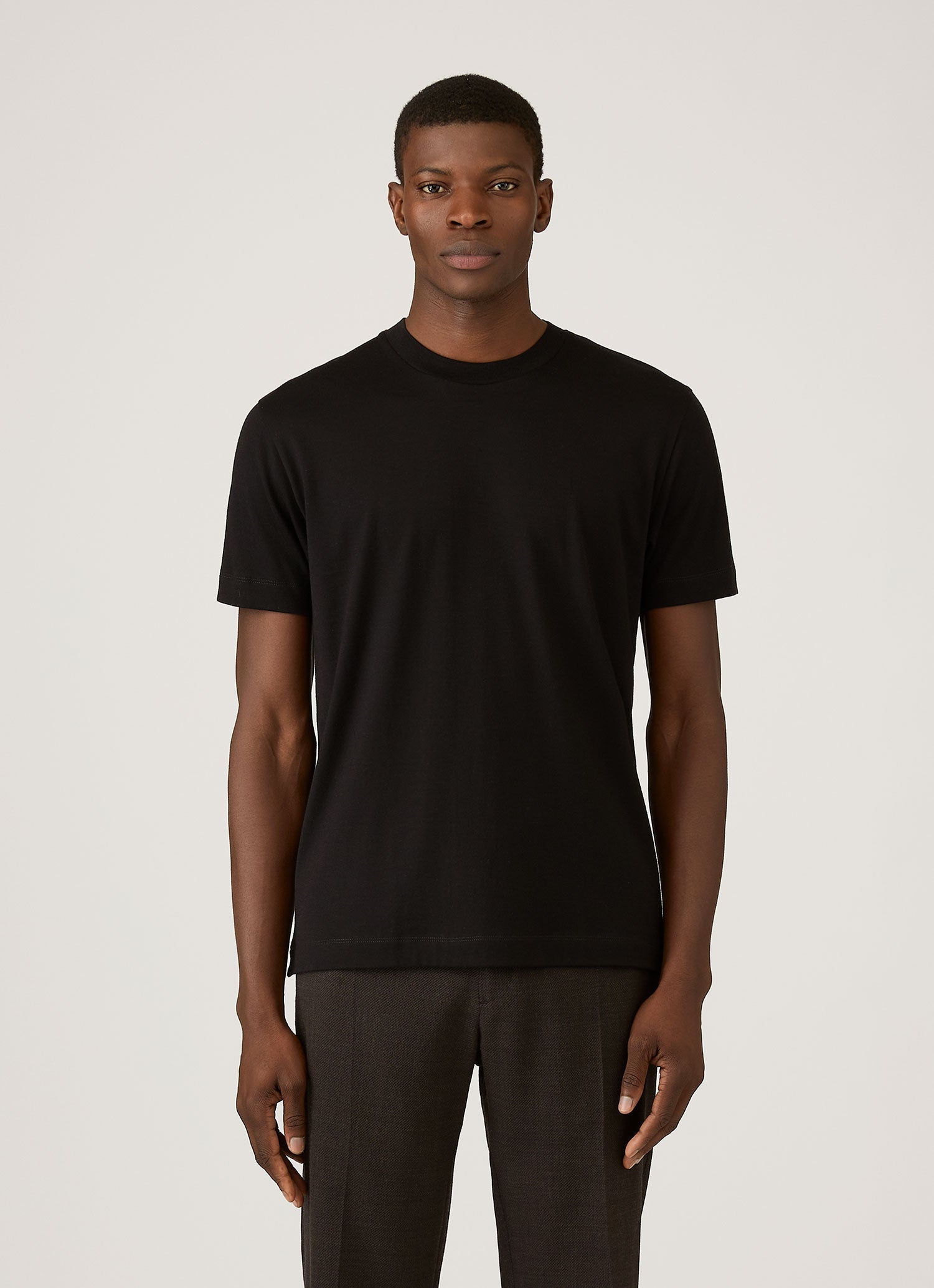 トップス kaval silk shirt men's M Men's Silk Cotton Cashmere T-shirt in Black | Sunspel