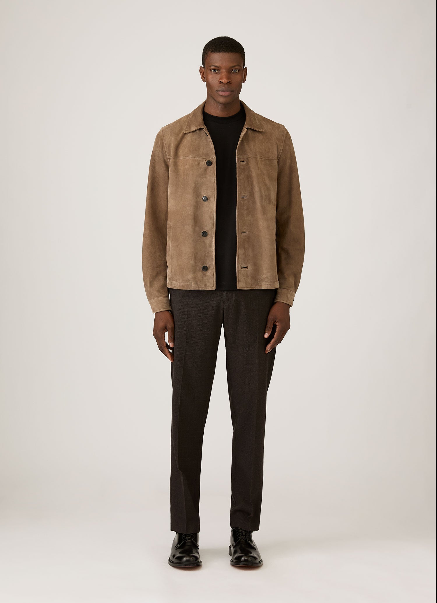 Men's Silk Cotton Cashmere T-shirt in Black | Sunspel