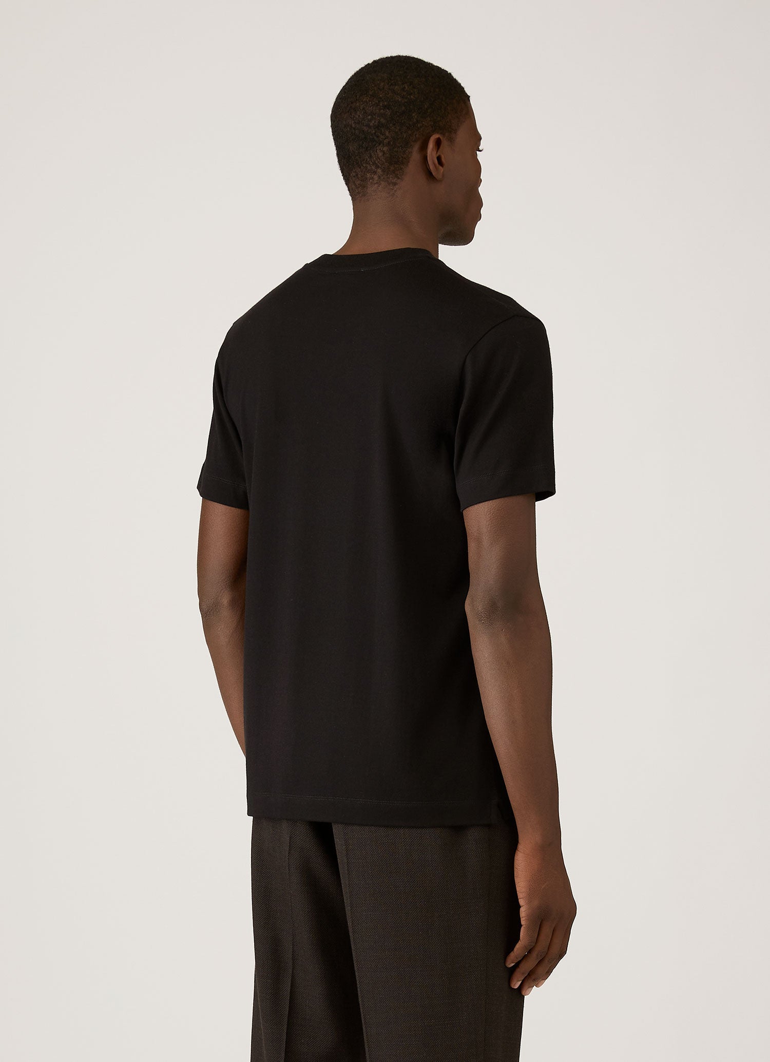 Men's Silk Cotton Cashmere T-shirt in Black | Sunspel