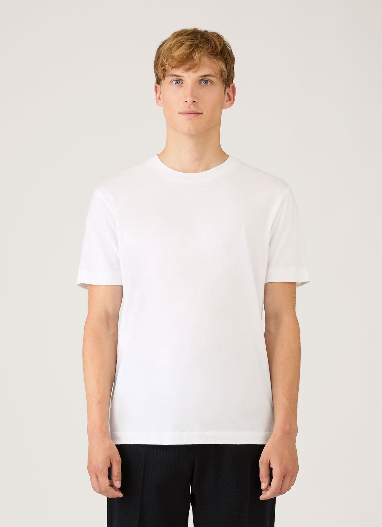 Men's Silk Cotton Cashmere T-shirt in White | Sunspel