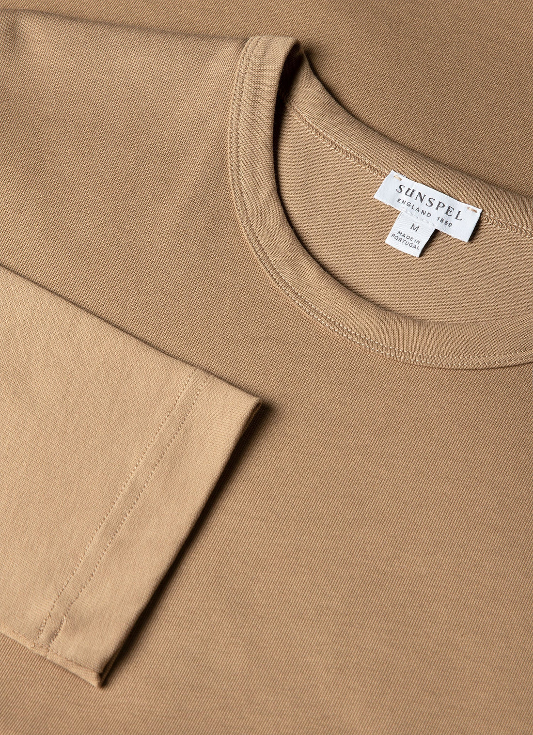 Men's Long Sleeve Heavyweight Classic T-shirt in Dark Beige