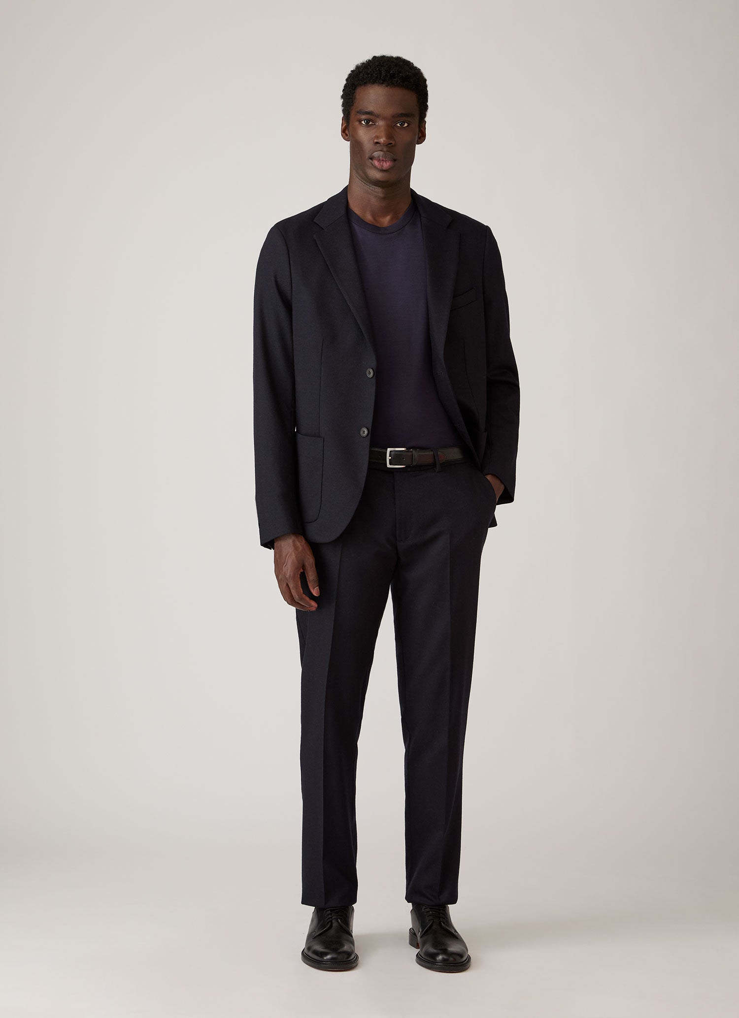 Men's Silk Cotton T-shirt in Navy | Sunspel
