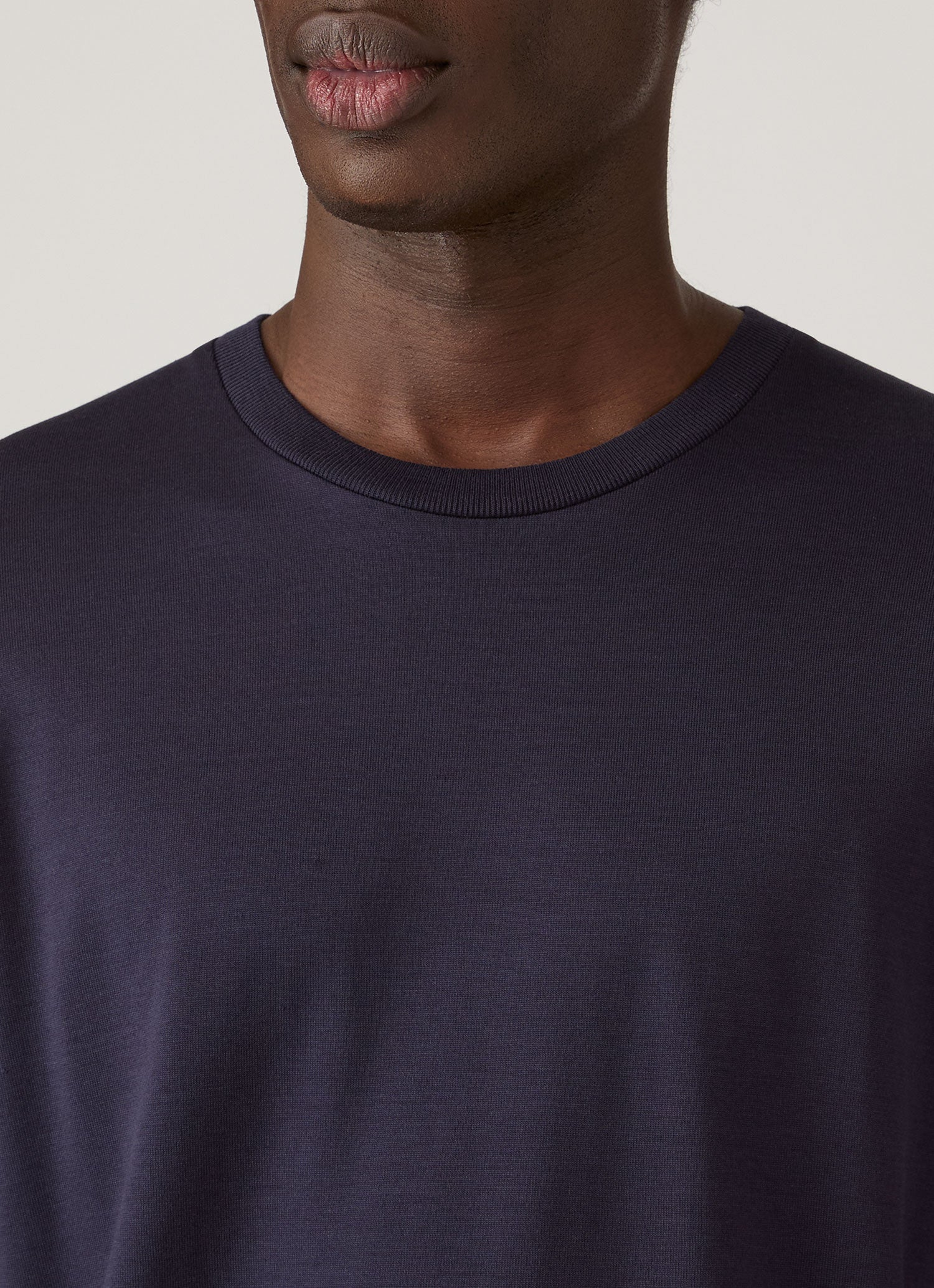 Men's Silk Cotton T-shirt in Navy | Sunspel