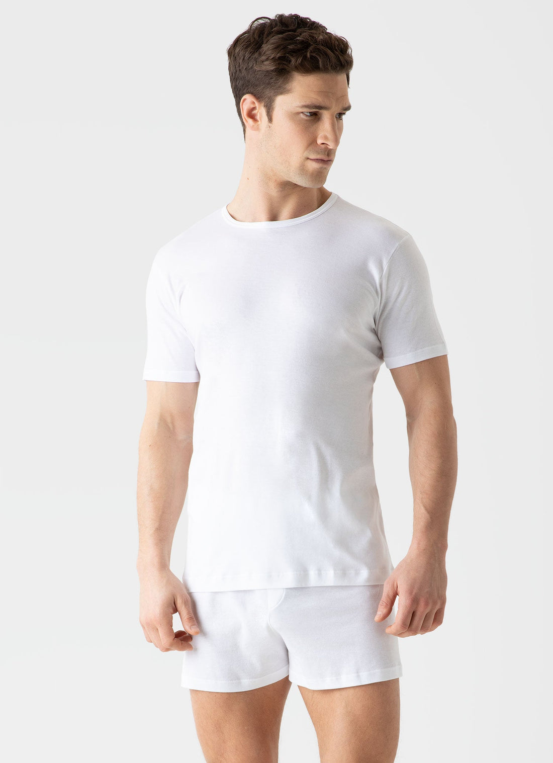 Men's Sea Island Cotton Underwear T-shirt in White