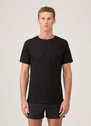 Men's Cellular Cotton Underwear T-shirt in Black