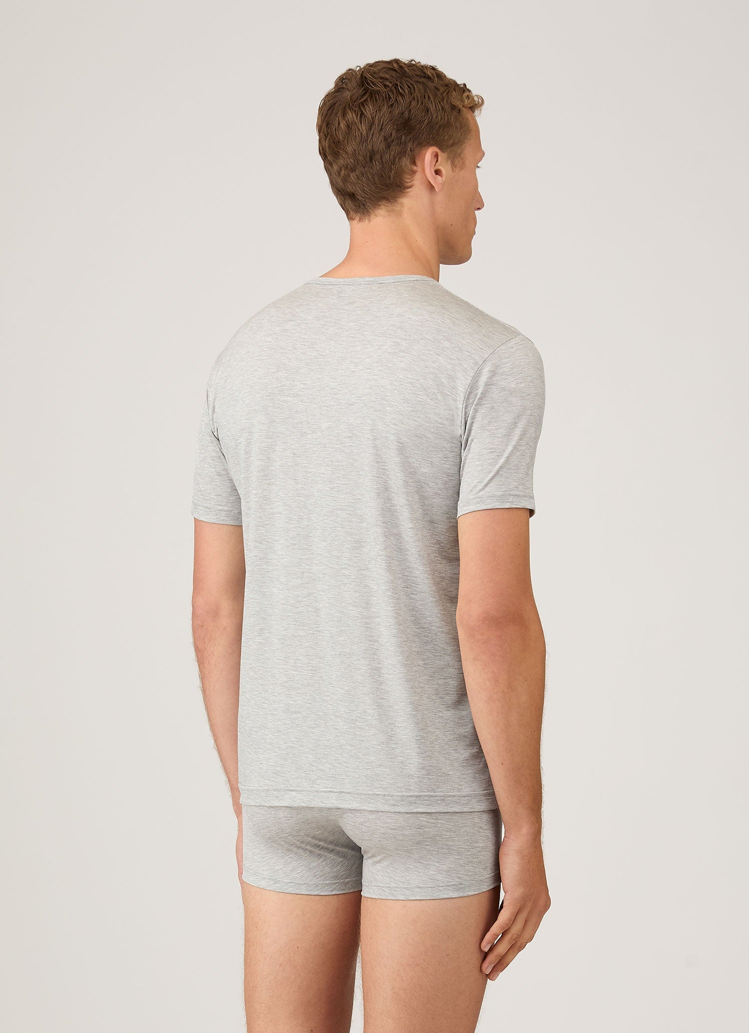 Men's Tencel™ T-shirt in Grey Melange | Sunspel