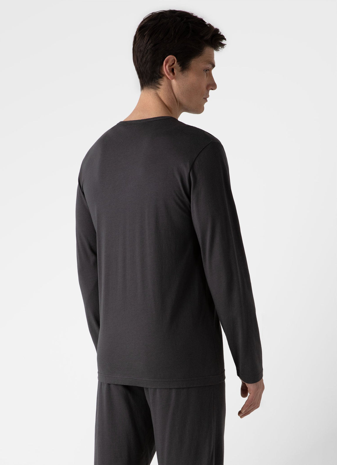 Black and Grey Panel Cotton Modal Long Sleeve T-shirt MTS 723 – The Archive