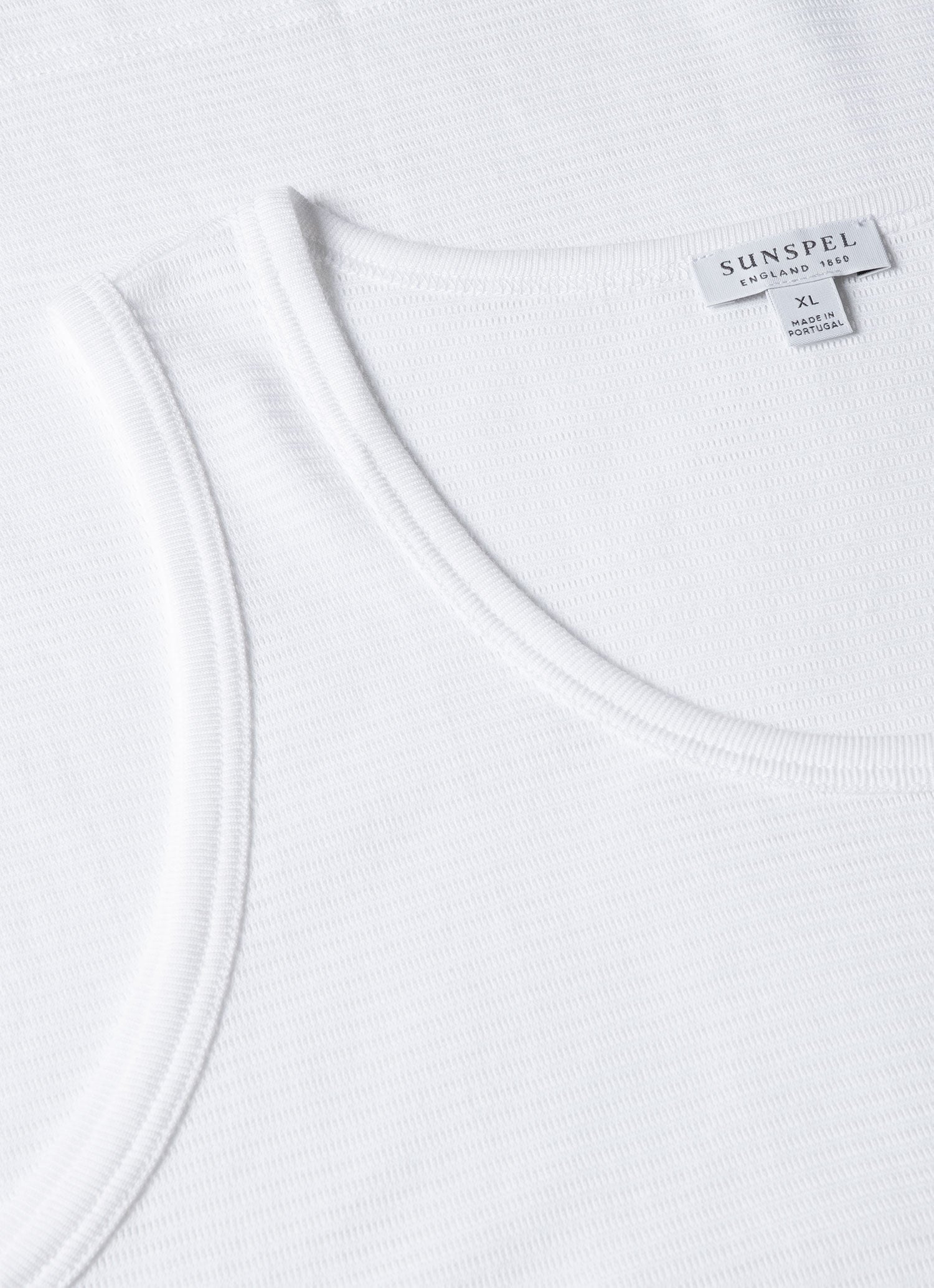 Men's Cellular Cotton Underwear Vest in White