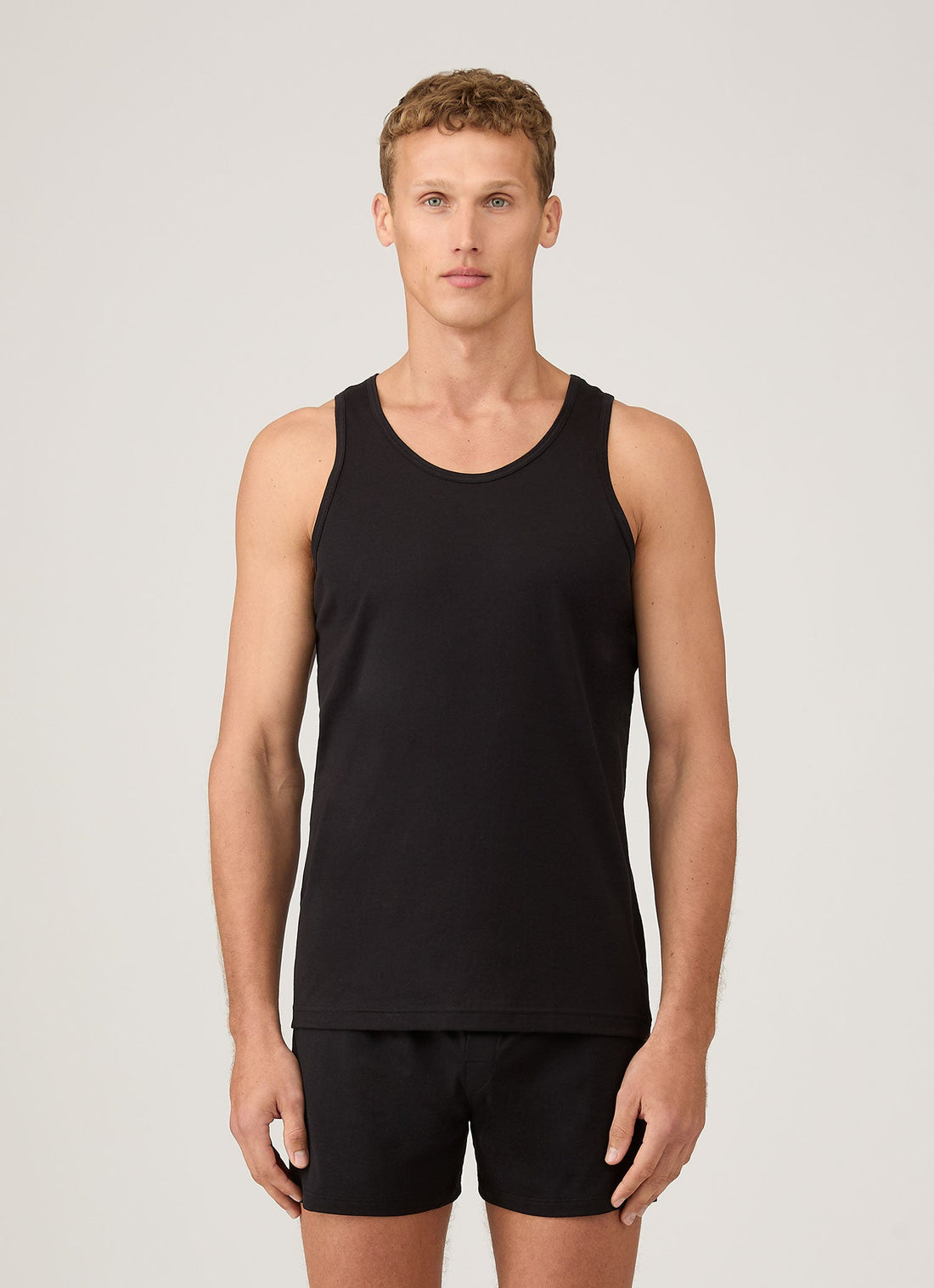 Men's Superfine Cotton Underwear Vest in Black