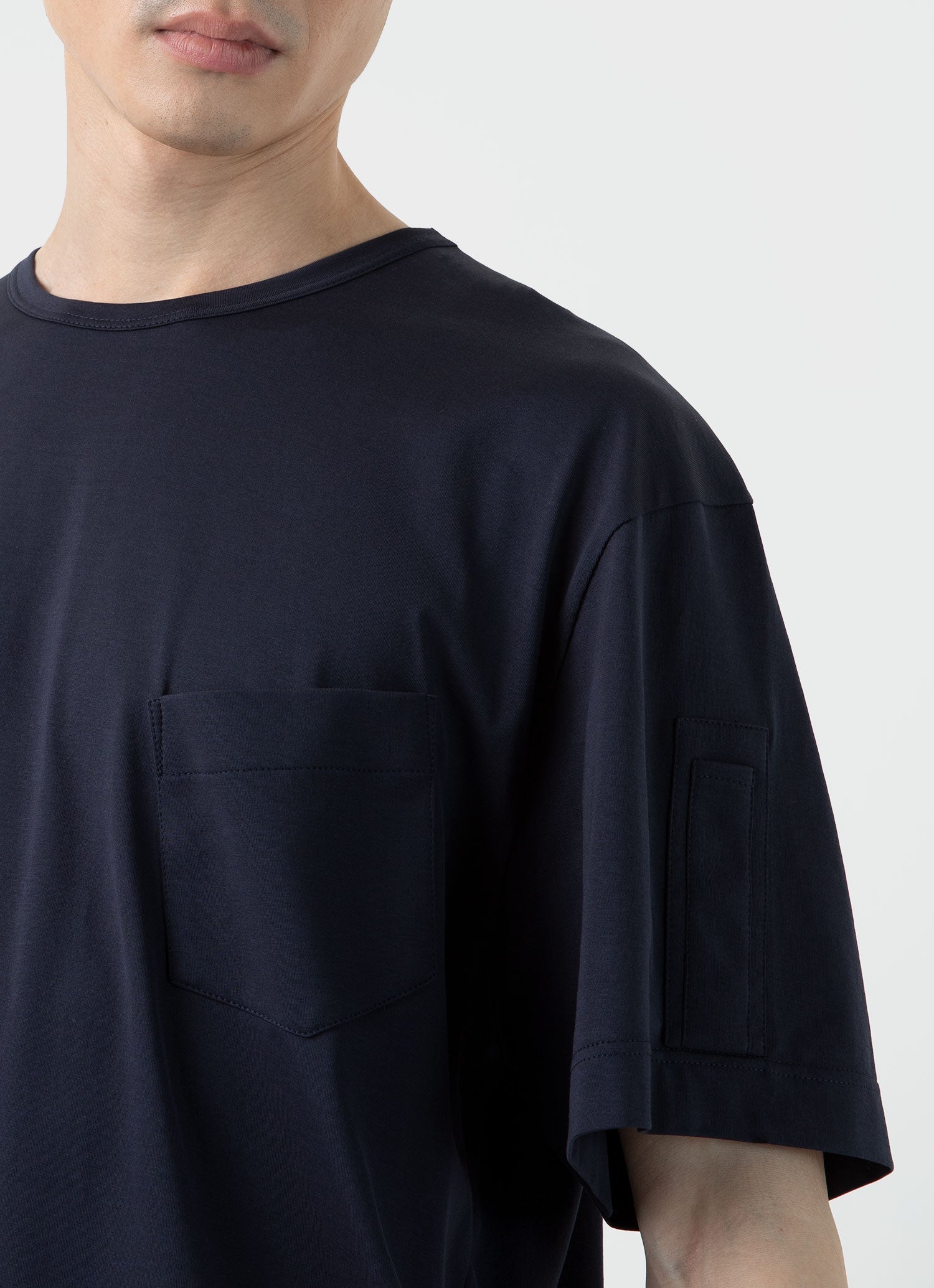Men's Sunspel x Nigel Cabourn T-shirt in Navy | Sunspel