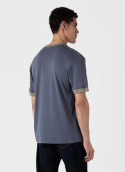 Men's Sunspel x Nigel Cabourn Carbon Brushed T-shirt in Slate Blue