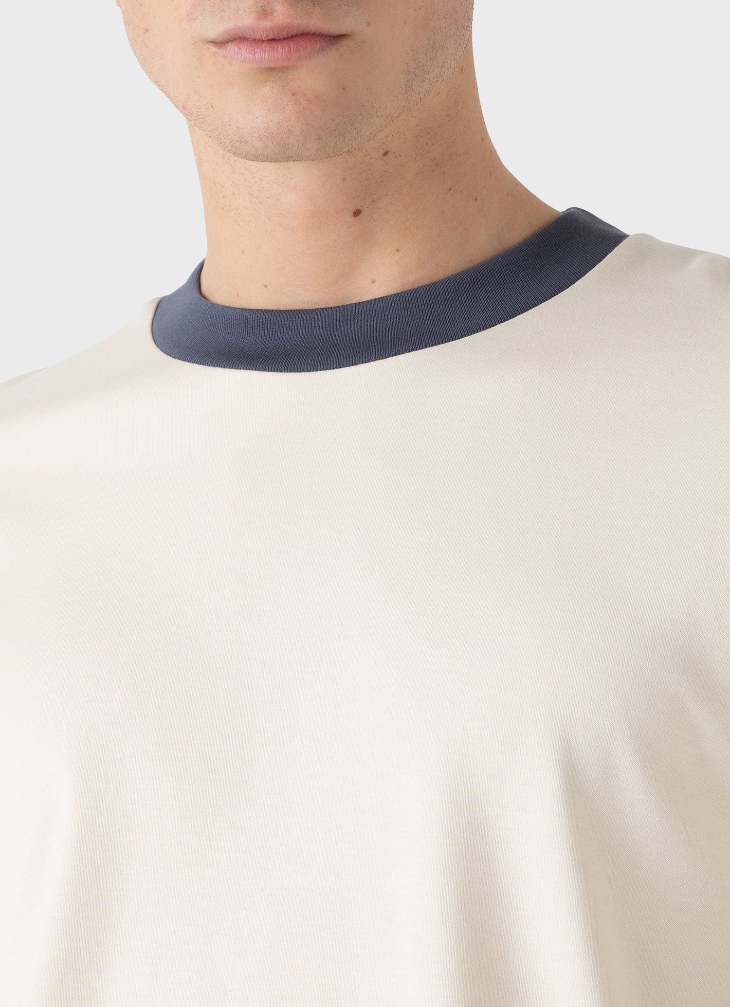 Men's Sunspel x Nigel Cabourn Carbon Brushed T-shirt in Undyed