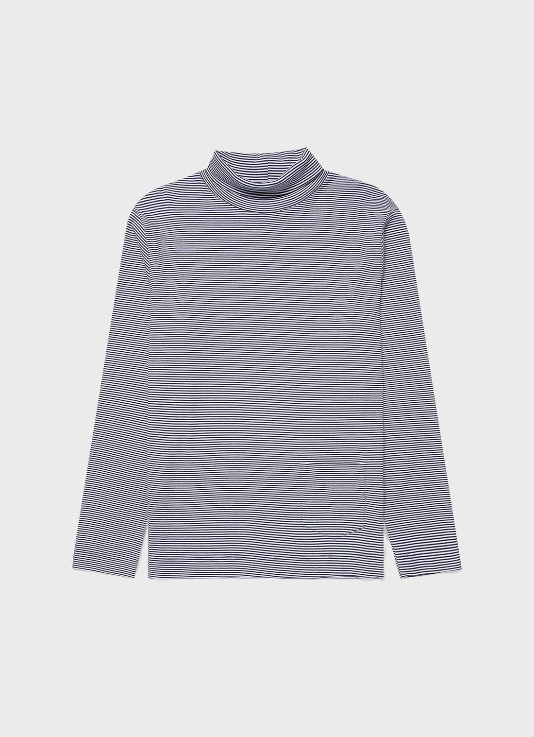 Men's Sunspel x Nigel Cabourn Carbon Brushed Roll Neck in Navy/White