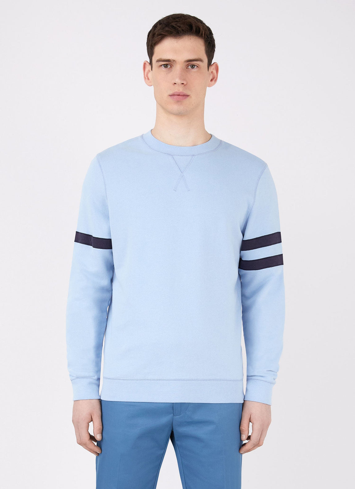 Men's Paul Weller College Sweatshirt in Cambridge Blue