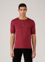 Men's Sunspel x Paul Weller Henley in Dark Cherry