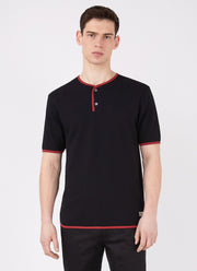 Men's Paul Weller College Henley in Black