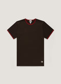 Men's Sunspel x Paul Weller Ringer T-shirt in Dark Brown