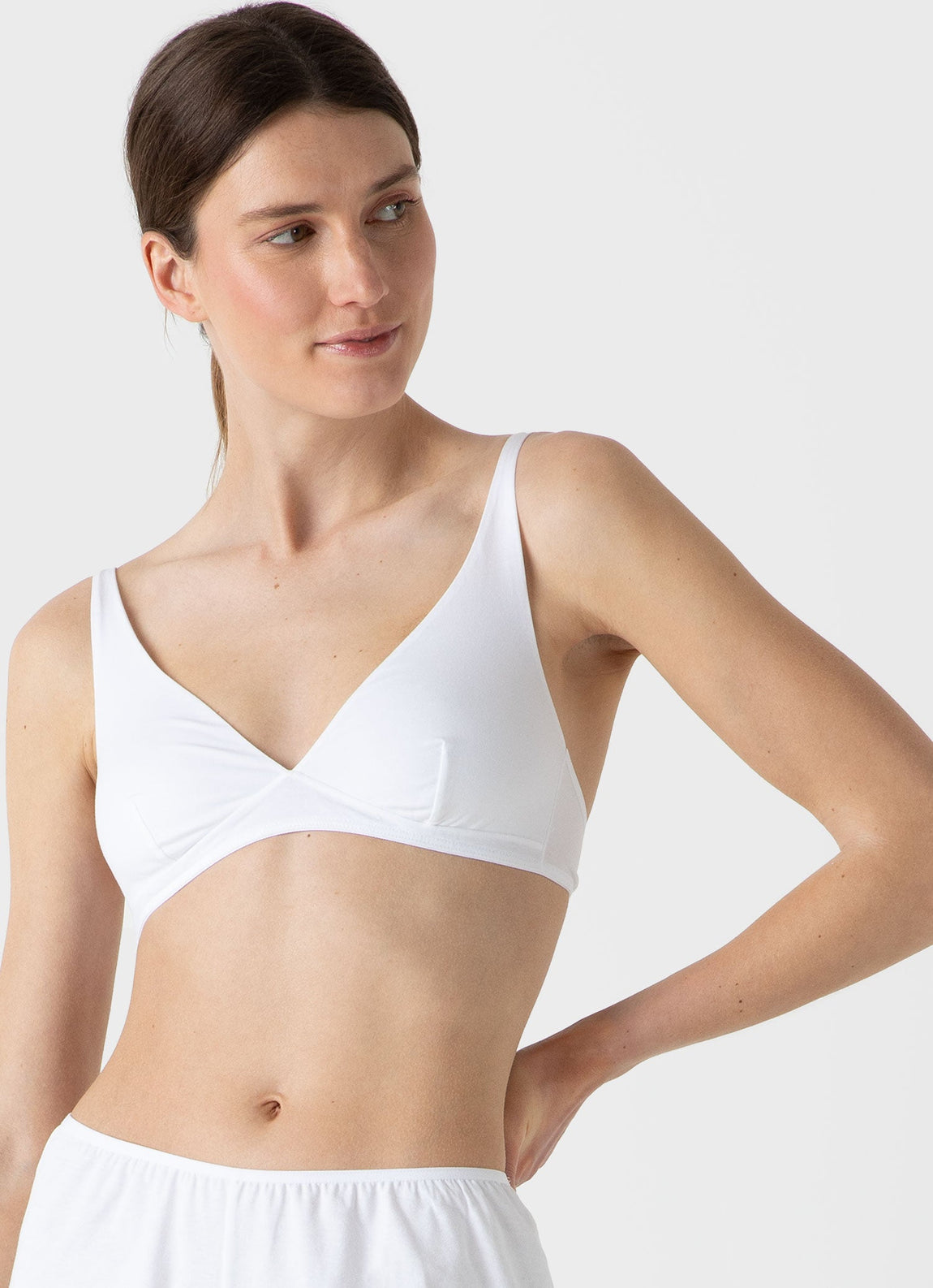 French Connection 2 pack triangle bras in white