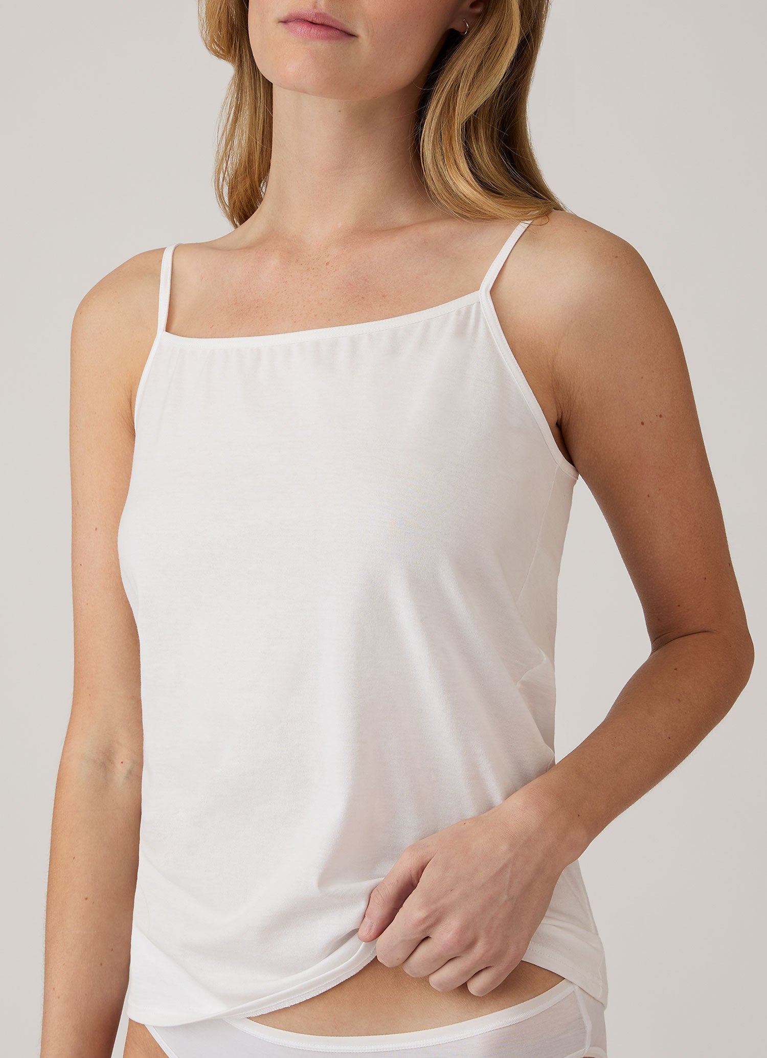 Women's Cotton Cami in White | Sunspel